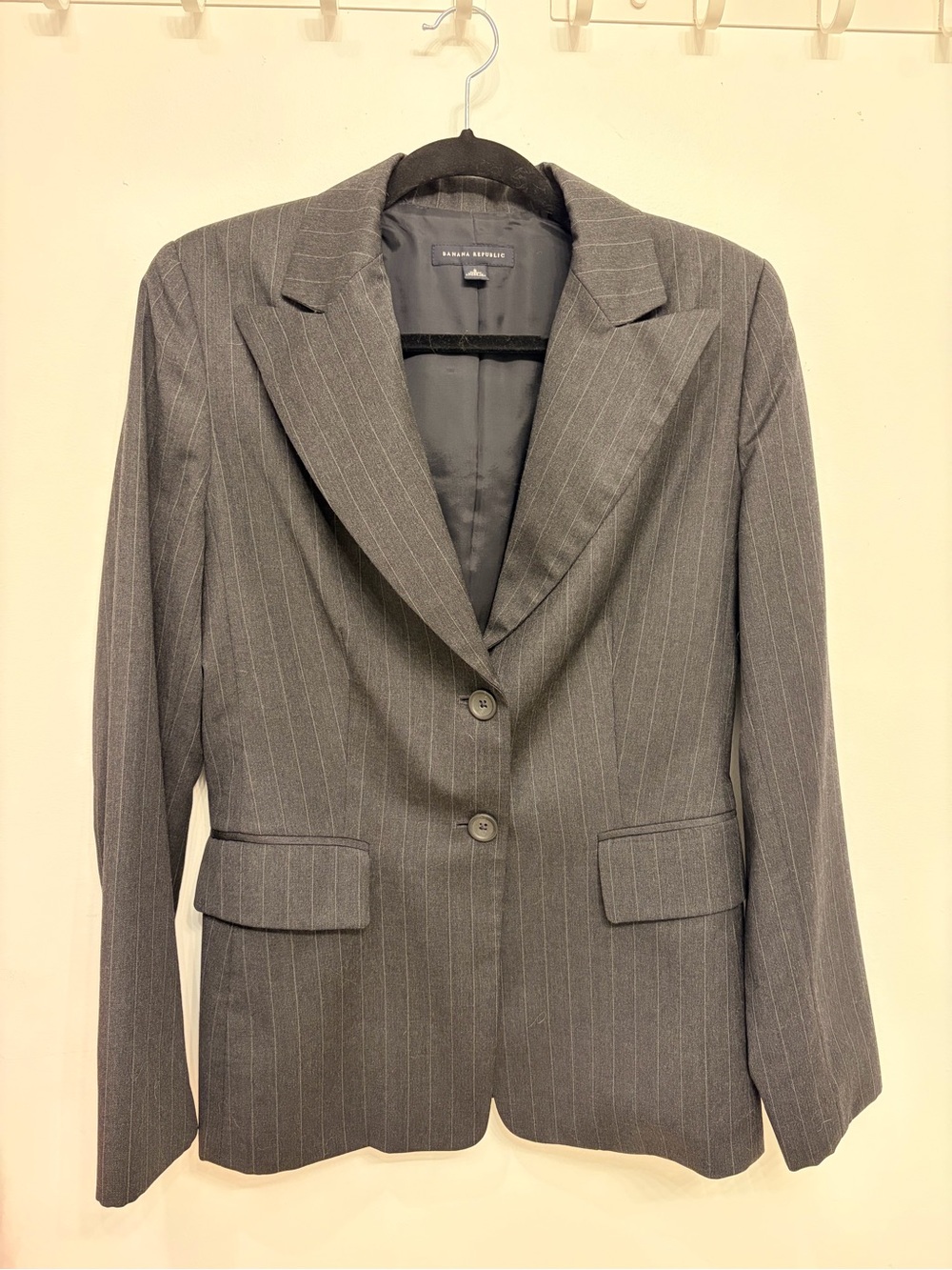 Banana Republic Women's Charcoal Pinstripe Blazer
